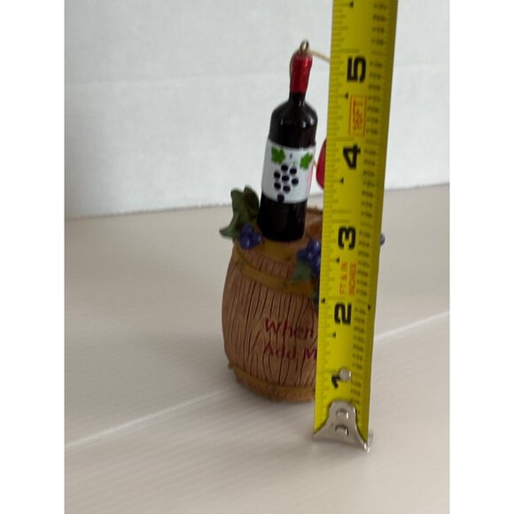 Wine-Themed Christmas Ornament With Barrel Design & "When In Doubt Add More Wine - Picture 3 of 3